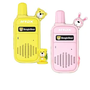最高品質のHYDX-068ファッション漫画ウサギとクマのトランシーバー電子玩具子供のためのワイヤレス電話プレイ2個パック