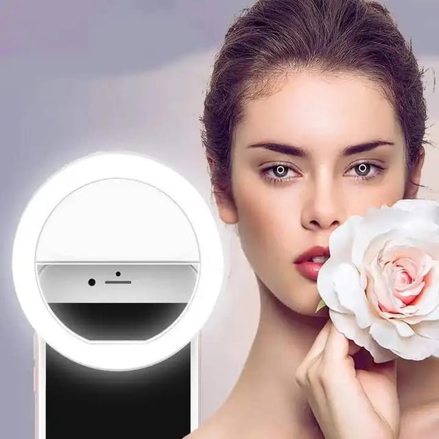 Rechargeable Selfie Ring Light Clip-On Fill Light 36 LEDs Durable Anti-Slip Wedding Thanksgiving Halloween Diwali Easter