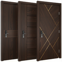 Porte intérieure en bois blanche minimaliste moderne avec ligne géométrique sculptée, porte de chambre d'hôtel d'appartement de luxe en contreplaqué MDF