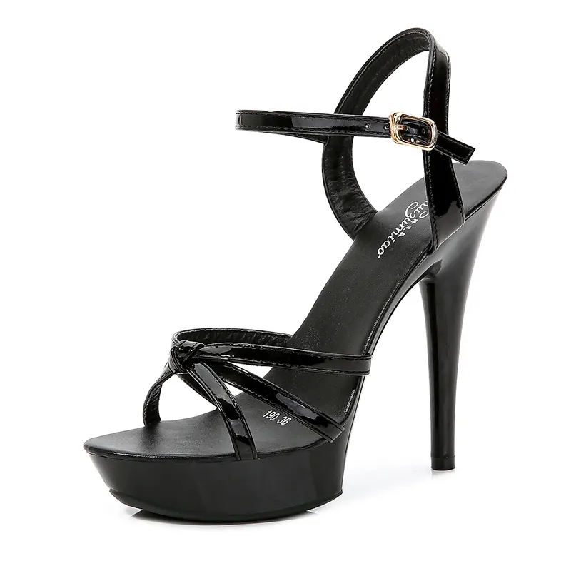 Trendy 13 CM High Heels Shoes for Women Sexy Ankle Strap Platform Heels Ladies Strippers Heeled Sandals