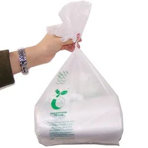En13432 Ok Composteerbaar Biologisch Afbreekbaar Draagbare Sterke Badkamer Plastic Afval Vuilnis Roll Bag