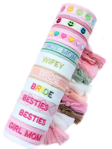 Colore viola ti amo mamma bracciale gioielli ricamo nappa donna bracciale donna festa della mamma all'ingrosso regali 2024 - Product Image 4