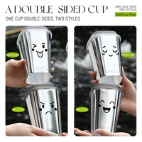Gobelet en plastique jetable avec logo personnalisé, 650 ml, gobelet en PP de qualité alimentaire, gobelet à bulles, gobelet à jus avec couvercle carré anti-fuite