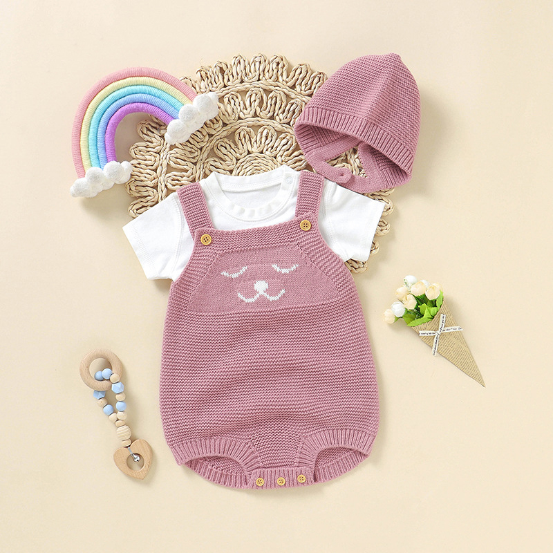 Оптовая продажа, летний трикотажный комбинезон без рукавов для маленьких девочек