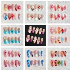 Uñas Acrílicas Suaves ShuangYu al por Mayor, 10 Piezas, Diseño 3D de Lujo, Reciclables, Patrón Prediseñado, Mediano/Cortas - Product Image 6