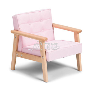 Canapé de salon moderne 2 places en tissu de lin rose Moetry <span class=keywords><strong>Fauteuil</strong></span> rembourré souple à cadre en bois de hêtre pour l'école, l'hôtel et la maternelle - Product Image 3