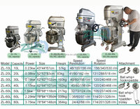 Mixer Planetary Komersial 60L 3 Kecepatan dengan Mangkuk Stainless Steel untuk Mengaduk Adonan, Telur, dan Krim, Cocok untuk Toko Roti, Hotel, dan Toko Kue