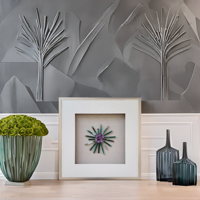 Boîte à cadre d'art mural avec agate naturelle-Décoration intérieure et chance améliorant le champ magnétique
