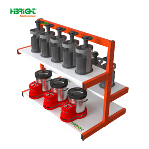 Soporte de exhibición metálico resistente de doble cara Solución de almacenamiento a medida para supermercados - Product Image 1