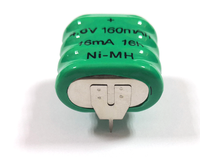 Batería de botón al por mayor OEM ODM LithoTop Modelo 120H, paquete de baterías 4S 4.8V 160mAh Ni-MH recargable Li-MnO2 con PCM integrado