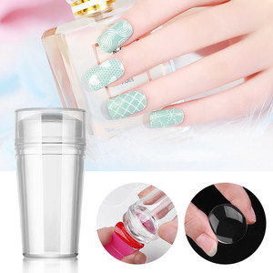 Tampon à ongles professionnel transparent en silicone <span class=keywords><strong>de</strong></span> 2,8 cm avec raclette, outils d'impression pour manucure DIY - Product Image 6