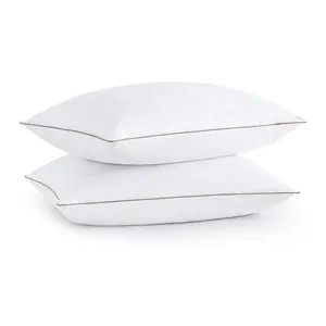 Fluffy Fiber Alternative Hotel Travel Collection Sleeping Custom Pillows 2 Pack For Side And Back Sleeper