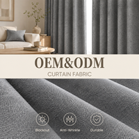 Tissu de rideau ColorTex OEM ODM en mélange lin-coton, tissage uni, surface rustique, contrôle de la lumière du jour, résistant à la décoloration, pour la décoration de fenêtres