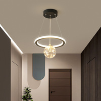 Lustre suspendu moderne et minimaliste en fer pour allée, couloir, salle à manger, hall d'entrée, balcon - Options LED à intensité variable et compactes