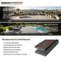 Planche de terrasse en WPC pleine masse, moderne, étanche, prête à l'exportation, écologique, pour jardin et balcon extérieur, garantie 3 ans