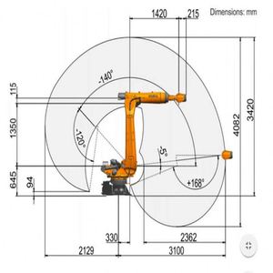 หุ่นยนต์ KUKA KR 120 R3100 ระบบพิมพ์คอนกรีต 3 มิติ หุ่นยนต์อุตสาหกรรม 6 แกน สำหรับการผลิตแบบ Additive Manufacturing - Product Image 6