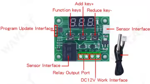XH-W1209 kỹ thuật số điều khiển nhiệt độ độ chính xác cao AC kiểm soát chuyển đổi cho DC12V/AC220V với hiển thị điện tử - Product Image 3