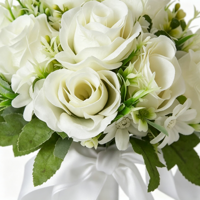 Bouquet de roses en soie préservées pour mariage, remise de diplôme, fête des Mères et Saint-Valentin - Fait main