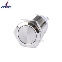 VIGNUGGE Bouton poussoir en métal haut 16mm tête ronde plate étanche 1NO Bouton poussoir à verrouillage Certificat CE