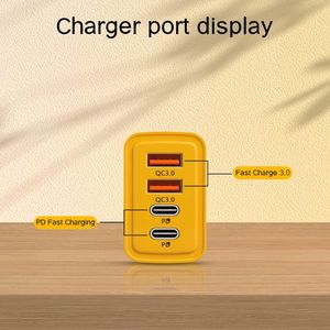 120W Intelligent <b>Plug</b> Dual <b>Type</b>-<b>C</b>+dual USB Multi Port <b>Adapter</b> EU US UK <b>Plug</b> Mobile Phone Charger - Product Image 6