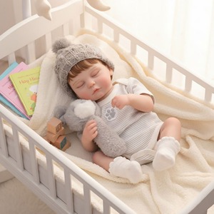 Poupées de sommeil Yeezwood 50 cm Poupée bébé reborn en silicone pleine longueur Jouet réaliste Bébé nouveau-né en silicone souple Poupée reborn en silicone pour fille - Product Image 3
