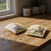 Sachet refermable personnalisé en CPP recyclable à trois soudures avec fenêtre transparente pour beurre de cacahuète, chips, produits de boulangerie et sucre