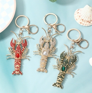 Porte-clés pendentif mousqueton vintage en métal, motif dessin animé de crabe marin - Étanche, léger, cadeau créatif - Product Image 1