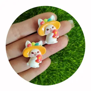 Hot Popular 100Pcs Páscoa Animal Dos Desenhos Animados Flatback Cabochões Ovos Coloridos Coelho Para Cabelo Bow Crafts DIY Handmade Suprimentos