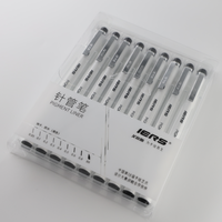 Ensemble de 9 marqueurs micro-stylos fins imperméables de taille 9, encre noire permanente résistante à la décoloration, fournitures d'art en plastique pour le dessin et l'esquisse