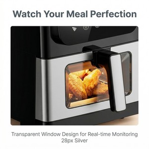 <span class=keywords><strong>Friteuse</strong></span> à air numérique 6L 8L sans huile, four électrique à écran tactile, fonctions personnalisables, grande <span class=keywords><strong>friteuse</strong></span> à air en acier inoxydable - Product Image 3