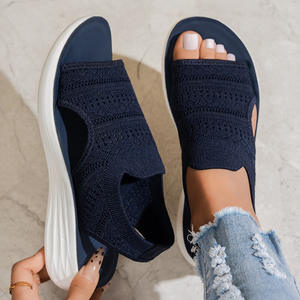 Sandales à talons compensés rondes <span class=keywords><strong>en</strong></span> promotion, matière respirante, semelle extérieure confortable <span class=keywords><strong>en</strong></span> EVA, chaussures d'été pour femmes - Product Image 4