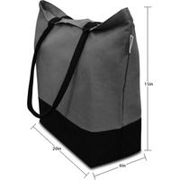 Sac fourre-tout en coton uni à logo personnalisé Sac fourre-tout en toile surdimensionné gris Sac fourre-tout pliable réutilisable avec fermeture éclair