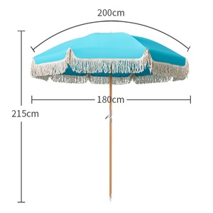 Sombrilla de playa escénica al aire libre para protección solar, sombrilla publicitaria para <span class=keywords><strong>patio</strong></span> de Villa de Hotel con flecos - Product Image 4