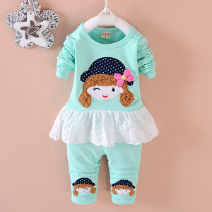 Ensemble de vêtements pour filles, style coréen, robe à manches longues et leggings - Product Image 2