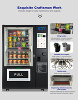 Vente en gros de distributeurs automatiques combinés de collations et de boissons avec ascenseur, prend en charge les paiements sans espèces et plusieurs systèmes