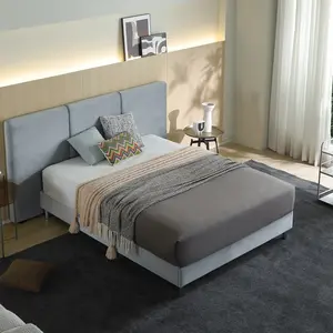 เตียงควีนไซส์แบบคู่ของโรงแรมผ้ากำมะหยี่เฟอร์นิเจอร์ตกแต่งด้วยหัวเตียงสูง