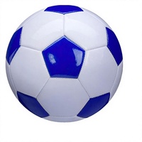 Ballon de football taille 2 blanc et bleu pour enfants et tout-petits de 1 à 3 ans, utilisation extérieure, polyuréthane, 3,52 oz, aiguille et bâton de pénétration inclus