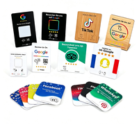 Offre Spéciale – Support de Table NFC Multilingue en Acrylique 12 cm avec Carte Google Review (espagnol, français, italien) et Puce NFC213 – Prêt à l'Expédition