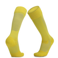 Chaussettes de sport professionnelles pour hommes, antidérapantes, épaissies, absorbant la transpiration, respirantes, de couleur unie pour le baseball et le football.