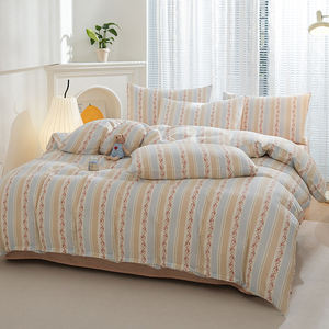 Set di biancheria da <span class=keywords><strong>letto</strong></span> indossabile in quattro pezzi con doppio filato di cotone 100% semplice personalizzato all'ingrosso - Product Image 1
