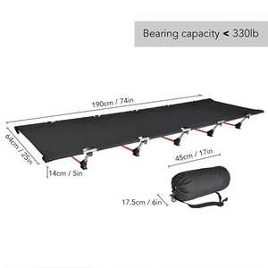 Cama Plegable Portátil para Acampar, Cama Individual Plegable para Dormir al Aire Libre, para Senderismo, Excursionismo, Picnic - Product Image 2
