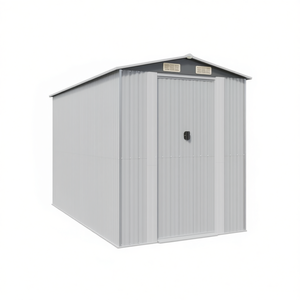 Caseta de jardín de acero galvanizado gris claro 75.6x140.6x87.8 pulgadas, solución de almacenamiento para uso en exteriores - Product Image 1