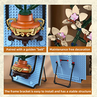 Pintura Decorativa de Orquídeas para Colgar, Bloques de Construcción de Plástico para Niños, Juego de Juguetes de Ensamblaje Creativo, Decoración de Pared para el Hogar, Regalo