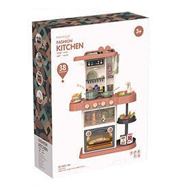 Juego de Cocina de Juguete de 72 CM con 38 Accesorios, Luces, Música, Función de Agua, Rosa y Verde, Juego de Imitación, Regalo para Niños - Product Image 4