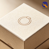 Cajas de Anillos Exquisitas con Tapa y Base Personalizadas con Logotipo, Empaque de Joyería con Forro Suave