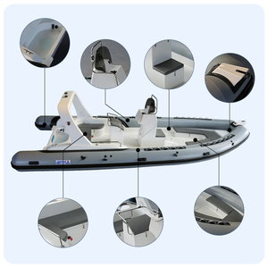 Bateau pneumatique <span class=keywords><strong>rigide</strong></span> en fibre de verre Haohai RIB760 de 7,6 m (24,4 pieds) pour 12 personnes, haute vitesse, pêche, surf, <span class=keywords><strong>kayak</strong></span>, durable - Product Image 4