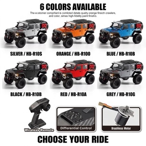Crawler RC 4WD 1:10 con Motor sin Escobillas Hobbywing, Bloqueo de Diferencial, Control Remoto Proporcional DumboRC 2.4G, Wrangler <span class=keywords><strong>Rubicon</strong></span> SUV R1001 - Product Image 3