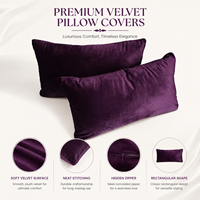Housse de coussin rectangulaire en velours avec fermeture éclair discrète, couleur et taille personnalisables, pour la décoration de la maison