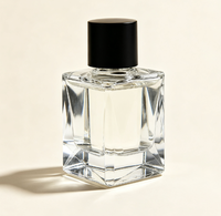 Flacon de parfum vide en verre transparent rechargeable avec vaporisateur pour emballage cosmétique