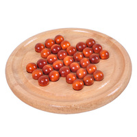 Jeu de solitaire en bois promotionnel, casse-tête classique, jeu de société, jeu de réflexion avec billes